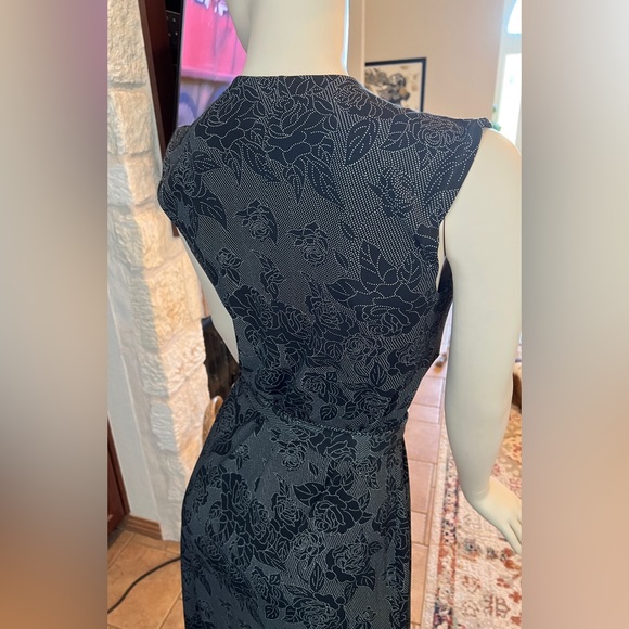 Mossimo Black Midi Dress with White Floral Design Size Medium - Picture 5 of 10